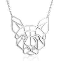 Titanium Steel Necklace, Dog, Vacuum Ion Plating, for woman & hollow, more colors for choice, 30x30mm, Length:Approx 40 cm, 2PCs/Bag, Sold By Bag