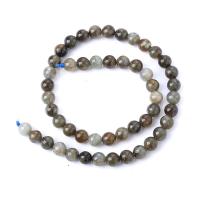 Perles en labradorite, Rond, poli, DIY & normes différentes pour le choix, noire, Vendu par Environ 14.96 pouce brin