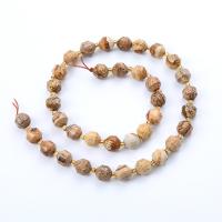Natural Picture Jasper Beads, Round, polished, DIY & different size for choice & faceted, mixed colors, Sold Per Approx 14.96 Inch Strand
