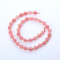 Natural Quartz Jewelry Beads, Cherry Quartz, Round, polished, DIY & different size for choice & faceted, red, Sold Per Approx 14.96 Inch Strand