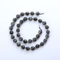 Natural Labradorite Beads, Round, polished, DIY & different size for choice & faceted, black, Sold Per Approx 14.96 Inch Strand