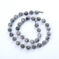 Map Stone Beads Round polished DIY & faceted grey Sold Per Approx 14.96 Inch Strand