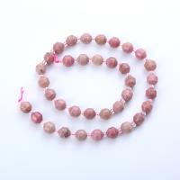 Natural Grain Stone Beads, Round, polished, DIY & different size for choice & faceted, pink, Sold Per Approx 14.96 Inch Strand