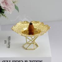 Iron Incense Burner, half handmade, for home and office & durable, golden, nickel, lead & cadmium free, 97x50mm, Sold By PC