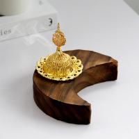 Wood Incense Burner with Zinc Alloy half handmade for home and office & durable Sold By PC