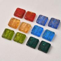 Gold Sand Lampwork Beads,  Square, DIY, more colors for choice, 17x17x8mm, Hole:Approx 2mm, Sold By PC
