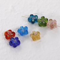 Perles murano faites à la main , chalumeau, fleur, DIY, plus de couleurs à choisir, 15x9mm, Trou:Environ 2mm, Vendu par PC