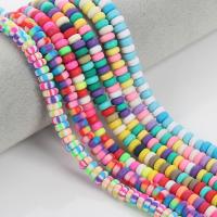 Polymer Ton Perlen , DIY, gemischte Farben, 3x6mm, ca. 110PCs/Strang, verkauft per ca. 15.75 ZollInch Strang