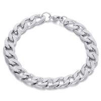 Titanium Steel Bracelet & Bangle, Vacuum Ion Plating, fashion jewelry & Unisex, more colors for choice, 8mm, Length:21 cm, Sold By PC