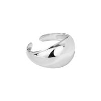 925 Sterling Silver Cuff Finger Ring plated Adjustable & for woman Sold By PC