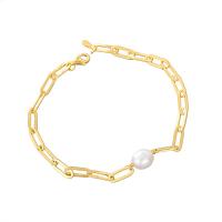 925 Sterling Silver Bangle Bracelet, with pearl, plated, fashion jewelry & for woman, more colors for choice, 200mm, Sold By PC