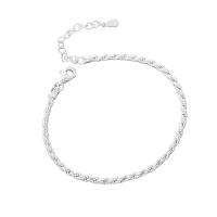 925 Sterling Silver Bracelet plated fashion jewelry & for woman 200mm Sold By PC