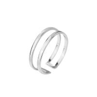 925 Sterling Silver Cuff Finger Ring, plated, Double Layer & Adjustable & for woman, more colors for choice, Sold By PC