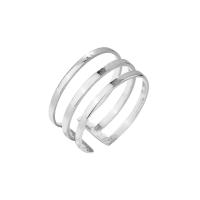 925 Sterling Silver Cuff Finger Ring, plated, Adjustable & multilayer & for woman, more colors for choice, Sold By PC