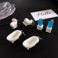 Plastic Earring Set, different styles for choice & for woman, more colors for choice, 30x15mm, Sold By Pair