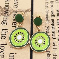 Zinc Alloy Drop Earrings Fruit gold color plated & for woman & enamel nickel lead & cadmium free 28-37mm Sold By Lot