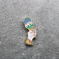 Enamel Brooch Zinc Alloy gold color plated Unisex nickel lead & cadmium free 30-60mm Sold By Lot