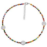 Glass Seed Beads Necklace, Seedbead, with Glass Pearl & Tibetan Style, fashion jewelry & for woman, more colors for choice, Length:Approx 13.7 Inch, Sold By PC