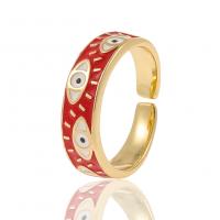 Ring Finger mosiądz, Platerowane w kolorze złota, Regulowane & dla kobiety & emalia, dostępnych więcej kolorów, 6x21mm, sprzedane przez PC