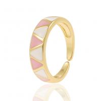 Brass Finger Ring, gold color plated, Adjustable & for woman & enamel, more colors for choice, 5.50x21mm, Sold By PC