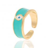Brass Finger Ring, gold color plated, Adjustable & for woman & enamel, more colors for choice, 8.50x21mm, Sold By PC