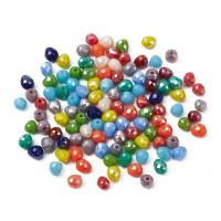 Fashion Glass Beads, Teardrop, DIY & faceted, mixed colors, 4.50x4.50x1mm, 120PCs/Bag, Sold By Bag
