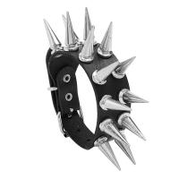 PU Schnur Armbänder, PU Leder, mit ABS Kunststoff & Eisen, poliert, Modeschmuck & unisex, schwarz, 258x26mm, verkauft von PC