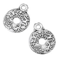 Tibetan Style Pendants, Donut, antique silver color plated, Unisex & hollow, nickel, lead & cadmium free, 11.50x15x2mm, Hole:Approx 1.5mm, Sold By KG