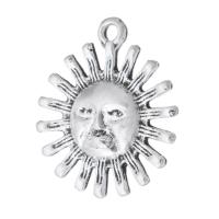 Tibetan Style Pendants, Sun, antique silver color plated, Unisex, nickel, lead & cadmium free, 19x22x3mm, Hole:Approx 1mm, Sold By KG