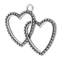 Tibetan Style Heart Pendants, antique silver color plated, Unisex & hollow, nickel, lead & cadmium free, 30x27x1.50mm, Hole:Approx 2mm, Sold By KG