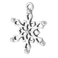 Zinc Alloy Pendler, Snowflake, antik sølv farve forgyldt, Unisex & hule, nikkel, bly & cadmium fri, 15.50x20x2.50mm, Hole:Ca. 1mm, Solgt af KG