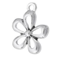 Tibetan Style Flower Pendants, antique silver color plated, Unisex & hollow, nickel, lead & cadmium free, 15.50x18.50x3mm, Hole:Approx 1mm, Sold By KG