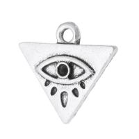 Tibetan Style Pendants, Triangle, antique silver color plated, Unisex, nickel, lead & cadmium free, 15x14x2mm, Hole:Approx 1.5mm, Sold By KG