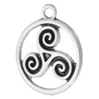 Tibetan Style Pendants, Flat Round, antique silver color plated, Unisex & hollow, nickel, lead & cadmium free, 20x24x2mm, Hole:Approx 2mm, Sold By KG