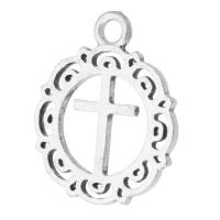 Tibetan Style Cross Pendants, antique silver color plated, Unisex & hollow, nickel, lead & cadmium free, 17x21x1mm, Hole:Approx 2mm, Sold By KG