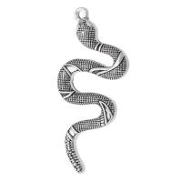 Tibetan Style Animal Pendants, Snake, antique silver color plated, Unisex, nickel, lead & cadmium free, 22x47x3mm, Hole:Approx 2mm, Sold By KG