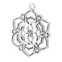 Zinc Alloy Flower Pendants antique silver color plated Unisex & hollow nickel lead & cadmium free Approx 2mm Sold By KG