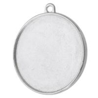 Tibetan Style Pendant Cabochon Setting, Flat Round, antique silver color plated, DIY, nickel, lead & cadmium free, 38x42x2mm,35x35mm, Hole:Approx 2mm, Sold By KG
