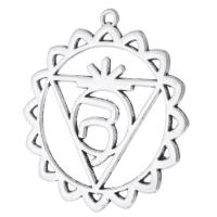 Tibetan Style Hollow Pendants, Flower, antique silver color plated, Unisex, nickel, lead & cadmium free, 40x43x2mm, Hole:Approx 2mm, Sold By KG