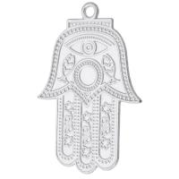 Tibetan Style Hamsa Pendants, Hand, antique silver color plated, Unisex, nickel, lead & cadmium free, 36x52x1mm, Hole:Approx 3mm, Sold By PC