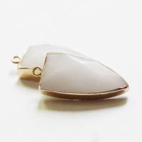 Gemstone Pendants Jewelry with Brass Triangle gold color plated Unisex & faceted Sold By PC