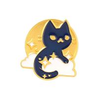 Enamel Brooch, Tibetan Style, Cat, gold color plated, Unisex, mixed colors, nickel, lead & cadmium free, 28x26mm, Sold By PC