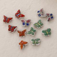 Porcelæn smykker perler, Butterfly, du kan DIY, flere farver til valg, 16x12mm, Solgt af PC