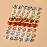 Lampwork de perlas de flor de interior, Cristal de murano, Corazón, Bricolaje, más colores para la opción, 16x15mm, agujero:aproximado 1.8mm, Vendido por UD