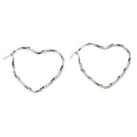 Zinc Alloy Drop Earrings Heart silver color plated fashion jewelry & for woman silver color nickel lead & cadmium free Sold By Pair