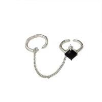 Mosaz Dvoulůžkový Tassel prst prsten, barva stříbrná á, Nastavitelný & módní šperky & různé styly pro výběr & micro vydláždit kubické zirkony & pro ženy, stříbro, nikl, olovo a kadmium zdarma, 18mm, Prodáno By PC