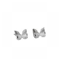 Zinc Alloy Stud Earring Butterfly silver color plated fashion jewelry & for woman silver color nickel lead & cadmium free Sold By Pair