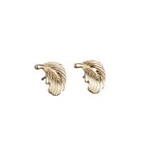 Zinc Alloy Stud Earring Leaf plated fashion jewelry & Unisex nickel lead & cadmium free Sold By Pair