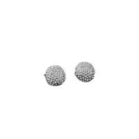 Tibetan Style Stud Earring, Round, silver color plated, fashion jewelry & Unisex & with rhinestone, silver color, nickel, lead & cadmium free, 8x8mm, Sold By Pair
