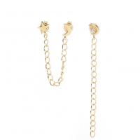 Messing Tropfen Ohrringe, goldfarben plattiert, Modeschmuck & für Frau, 56mm, verkauft von Paar